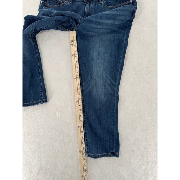 Judy Blue Serenity Capri Jeans 32 Mid Rise Slim Straight Crop Ankle Denim - Picture 7 of 8
